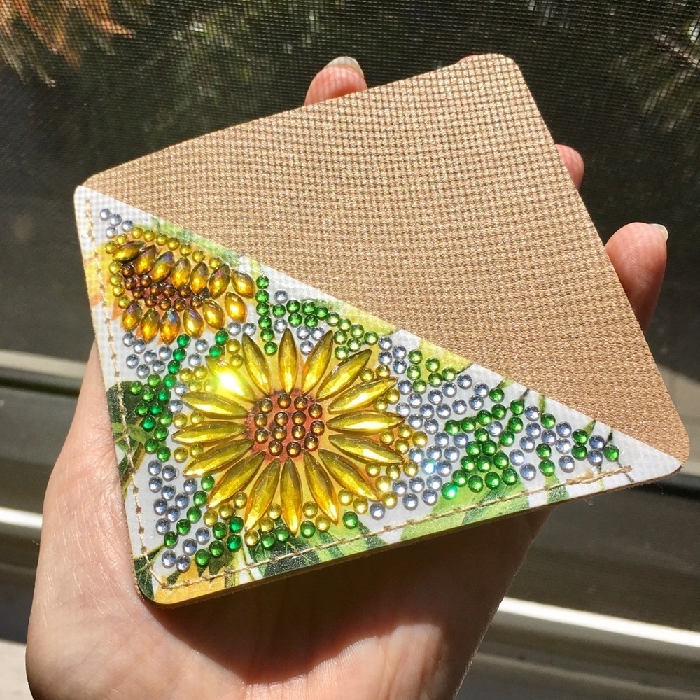 Diamond Art SUNFLOWERS 02 Corner Bookmark, Colorful, Sparkly, Bling - Picture 6 of 17